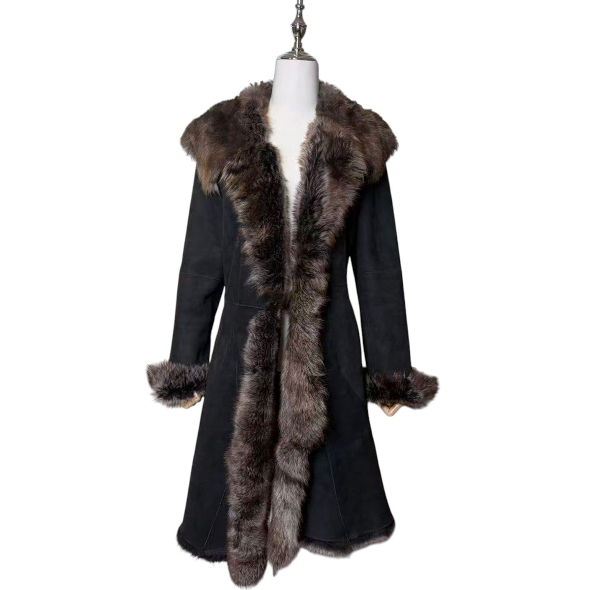 Sheepskin & Shearling Coats — Merion dark grey shearling coat