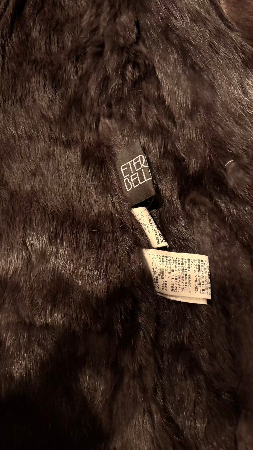 SHEEPSKIN SHEARLING LEATHER COAT FOX FUR COLLAR LONG BLACK SIZE M - 10