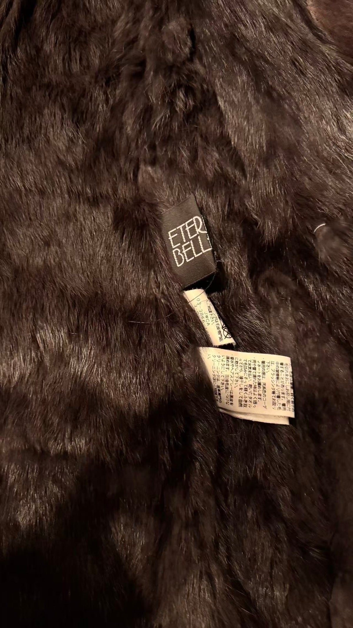 SHEEPSKIN SHEARLING LEATHER COAT FOX FUR COLLAR LONG BLACK SIZE M - 10