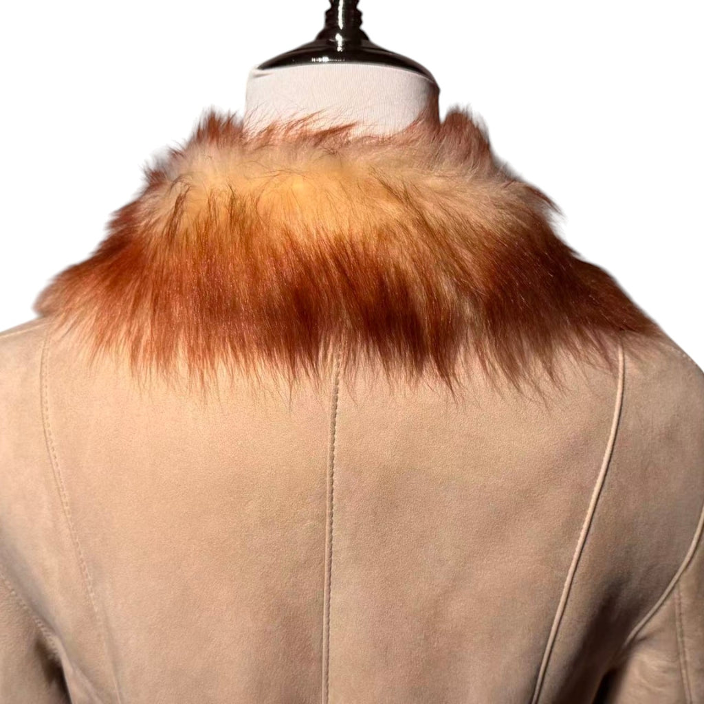 FIRST AVENUE SHEEPSKIN COAT RED FOX FUR COLLAR SIZE M FROM JAPAN - 6