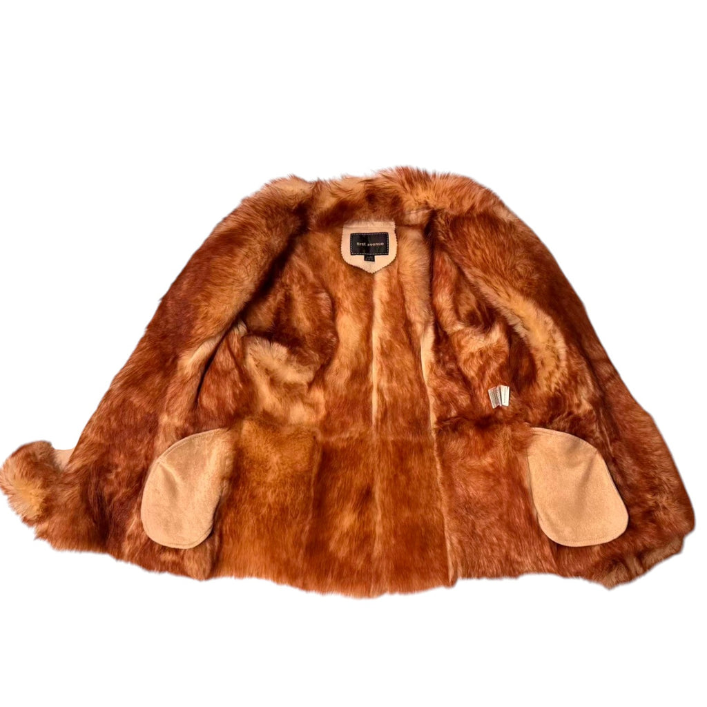FIRST AVENUE SHEEPSKIN COAT RED FOX FUR COLLAR SIZE M FROM JAPAN - 8