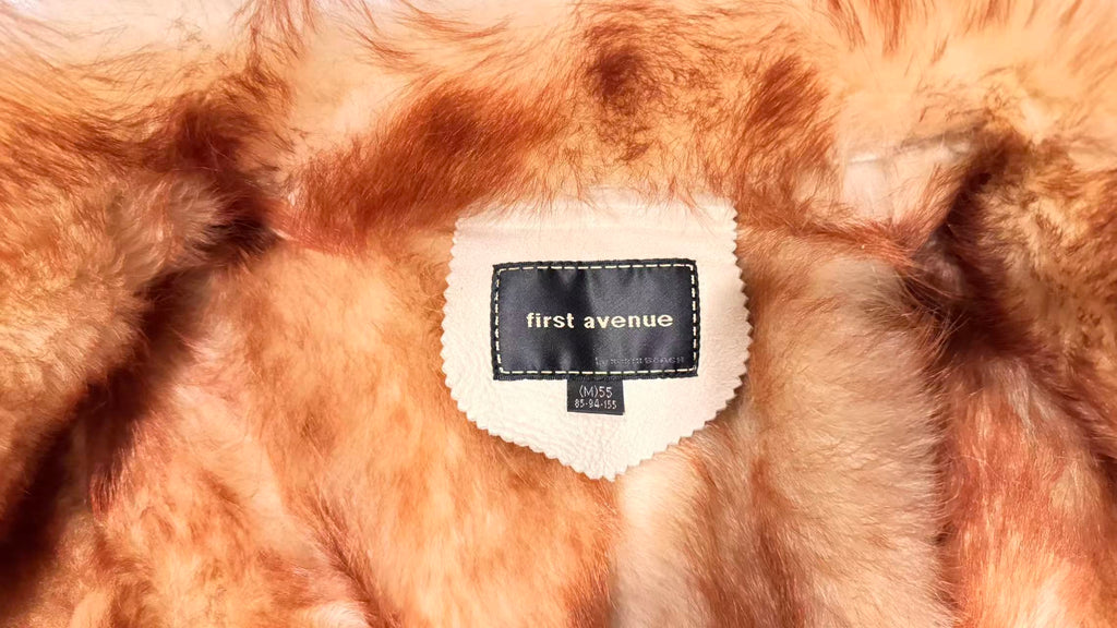 FIRST AVENUE SHEEPSKIN COAT RED FOX FUR COLLAR SIZE M FROM JAPAN - 9