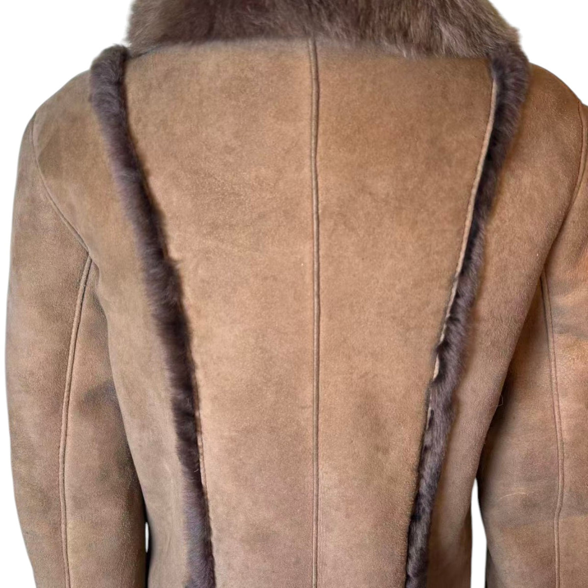 ADAR SHEEPSKIN SHEARLING LEATHER COAT BIG FUR COLLAR SIZE M JAPAN image 5