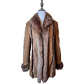 ADAR SHEEPSKIN SHEARLING LEATHER COAT BIG FUR COLLAR SIZE M JAPAN image 7