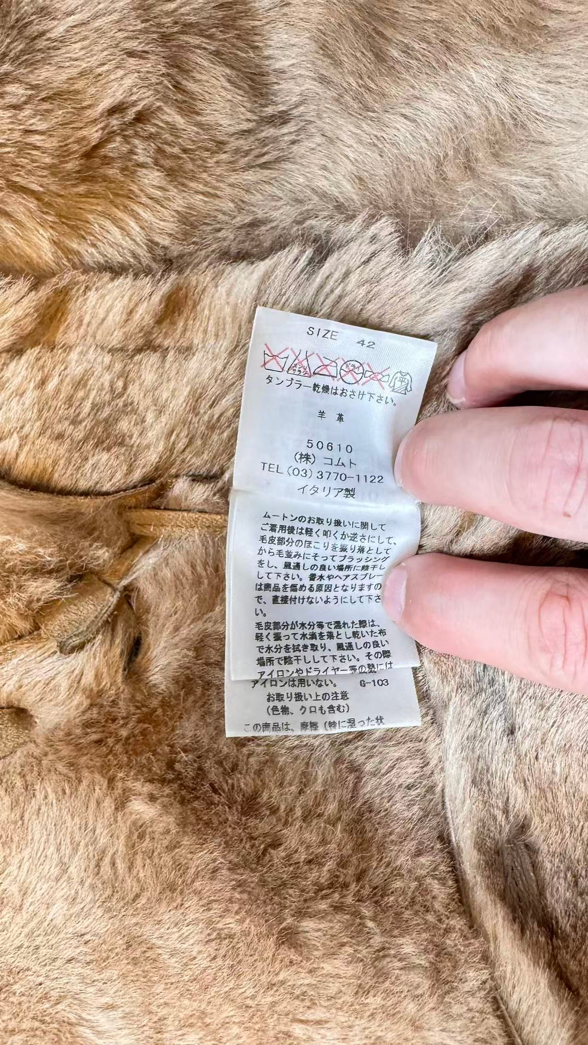 SHEEPSKIN SHEARLING LONG COAT TIBETAN LAMB FUR COLLAR SIZE M ITALY image 9