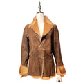 MODA VALENTINO REAL SHEEPSKIN SHEARLING FUR COAT SHORT JACKET BROWN SIZE M
