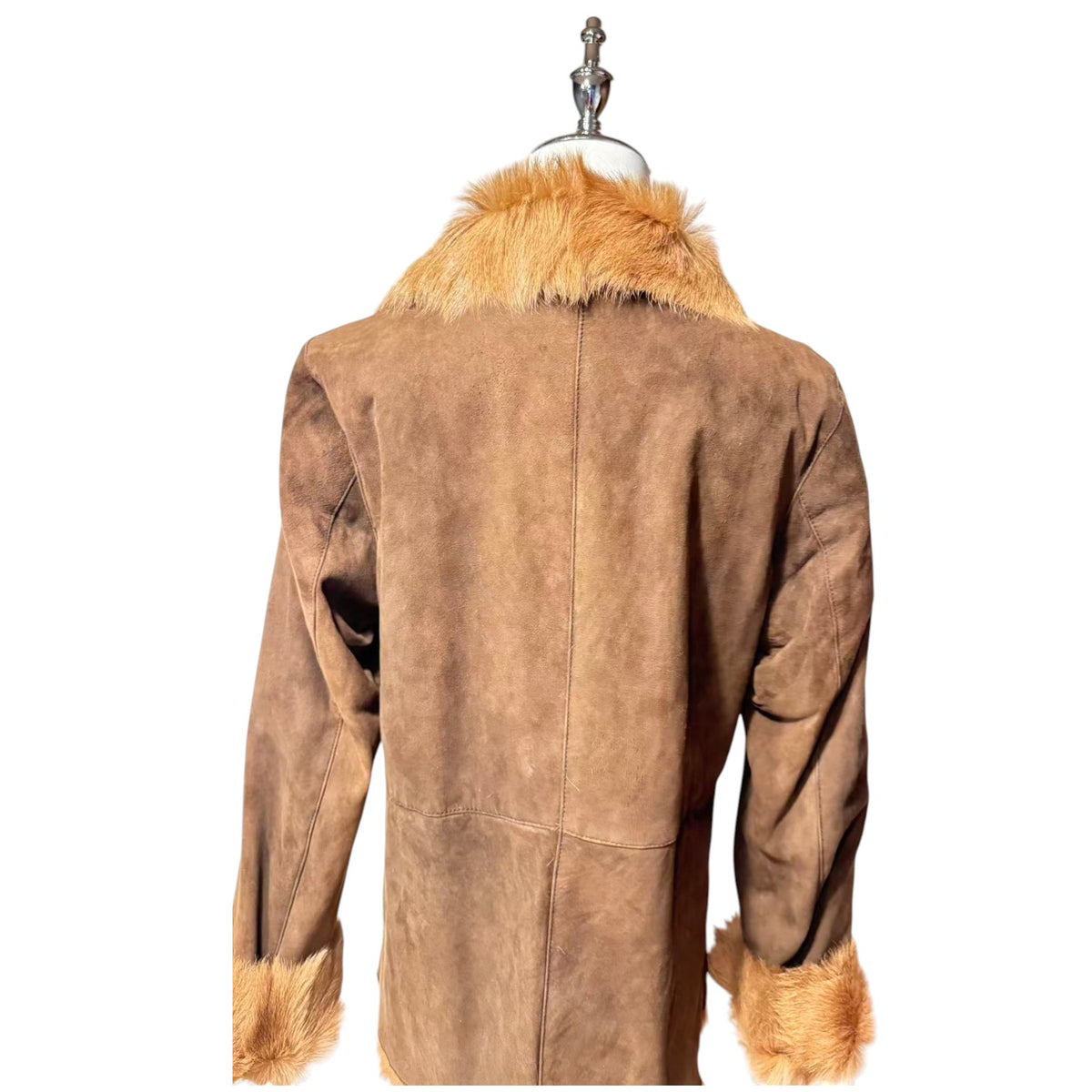 MODA VALENTINO REAL SHEEPSKIN SHEARLING FUR COAT SHORT JACKET BROWN SIZE M