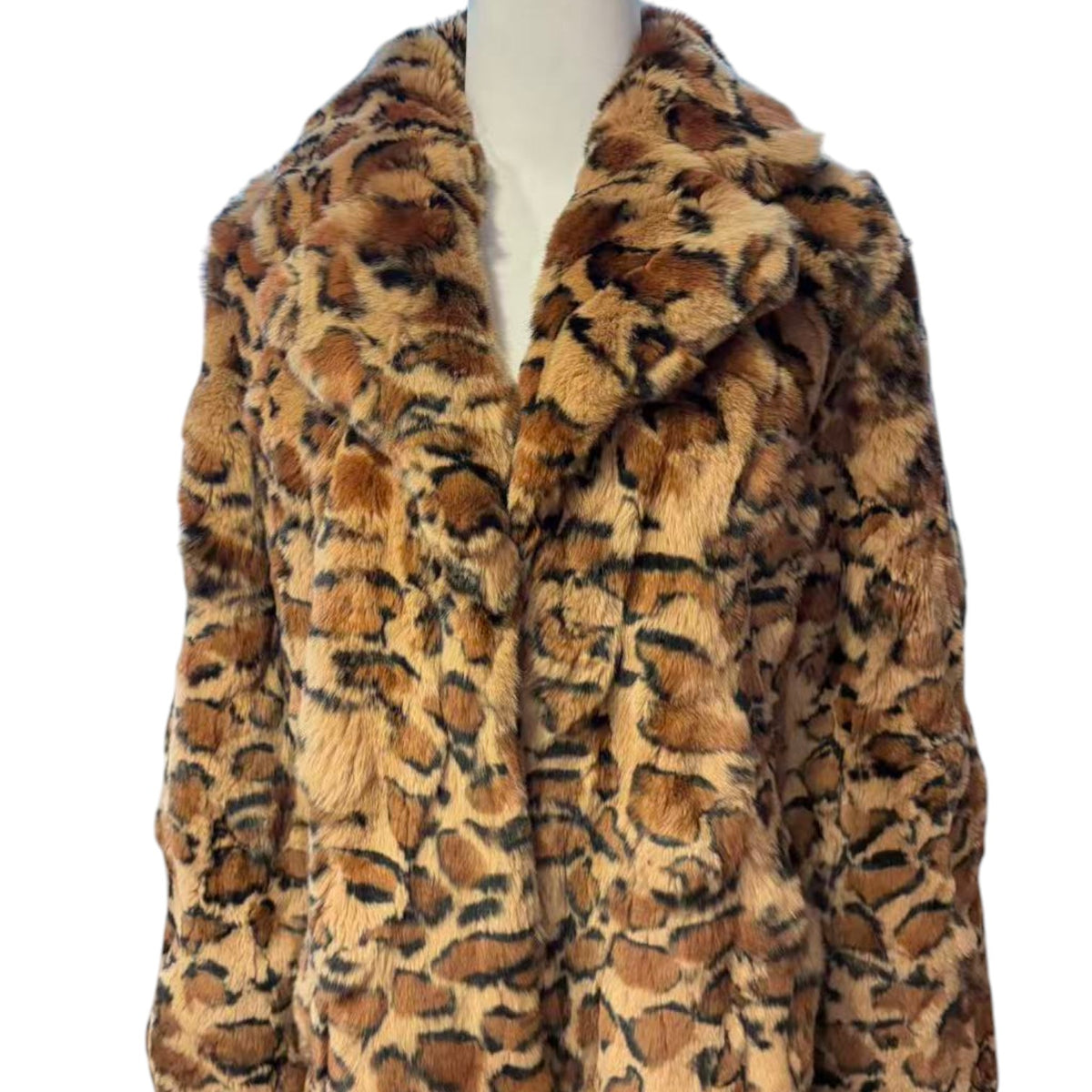 REAL REX RABBIT FUR COAT JACKET LEOPARD PRINT MID-LENGTH THICK WARM FROM JAPAN - image 5