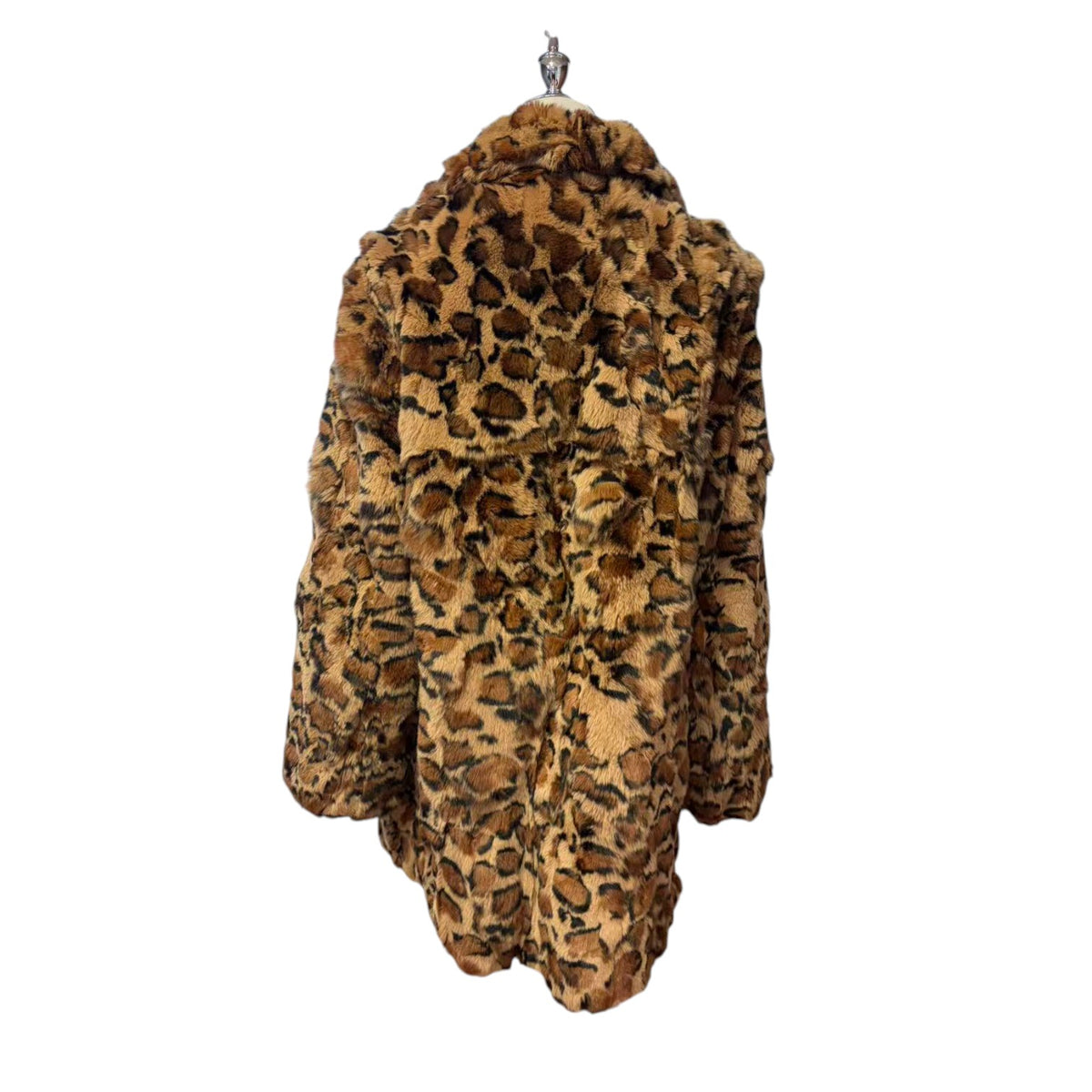 REAL REX RABBIT FUR COAT JACKET LEOPARD PRINT MID-LENGTH THICK WARM FROM JAPAN - image 8