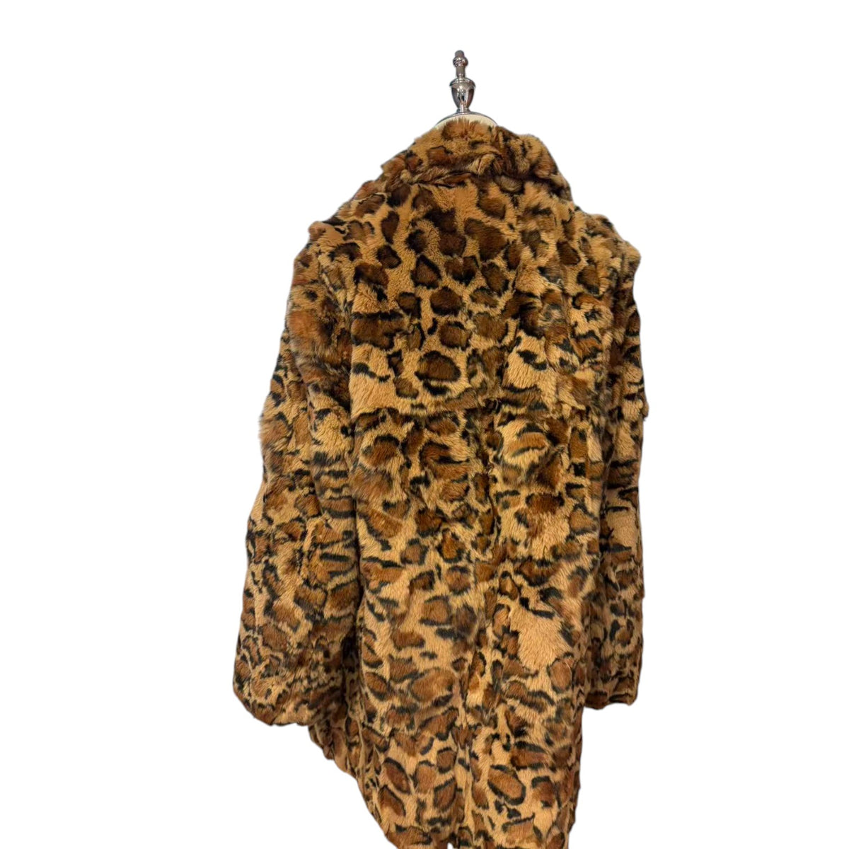 REAL REX RABBIT FUR COAT JACKET LEOPARD PRINT MID-LENGTH THICK WARM FROM JAPAN - image 9