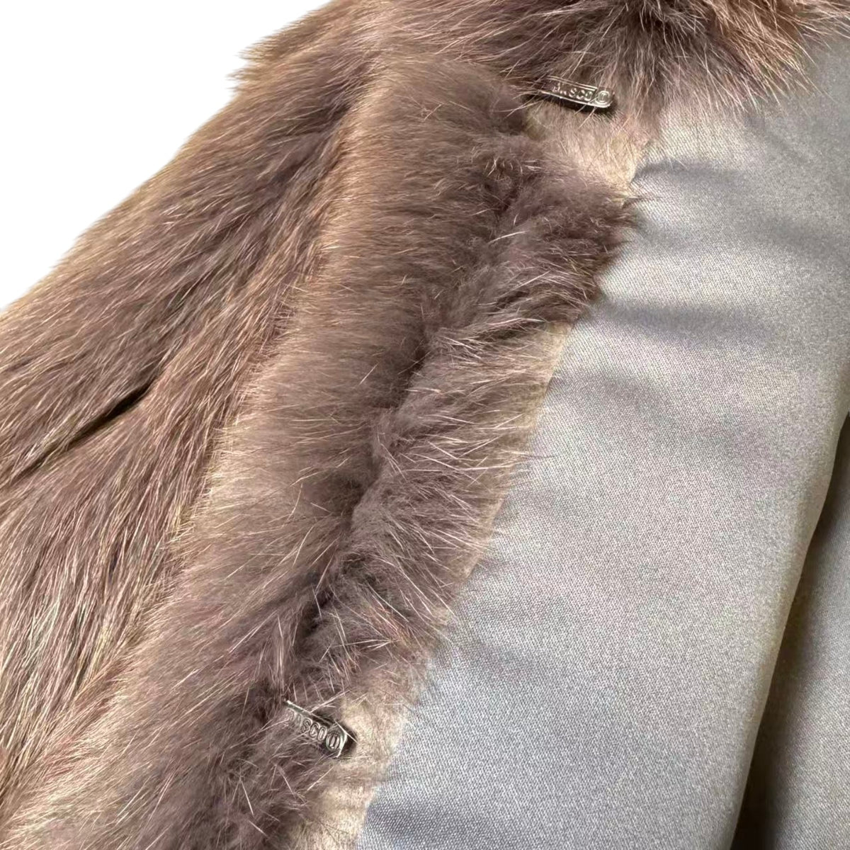 ROTINY BLUE FOX REAL FUR COAT JACKET ELEGANT WARM SIZE M FROM JAPAN