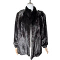 SAGA MINK REAL FUR COAT JACKET SHORT BLACK SIZE M FROM JAPAN