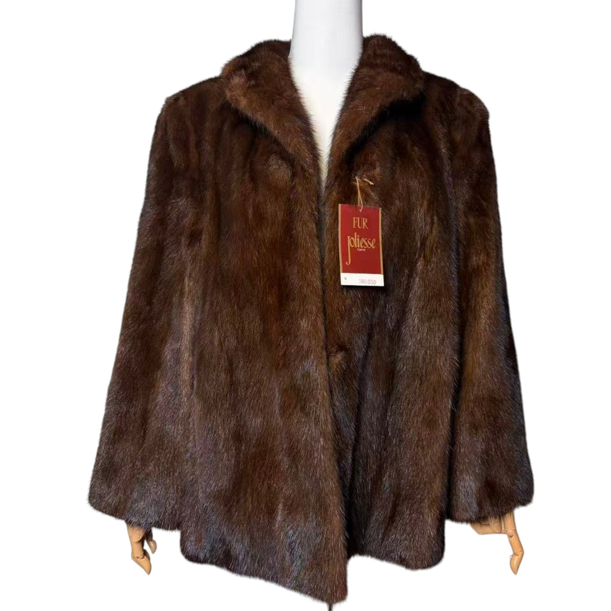 SAGA MINK GOLD LABEL REAL FUR SHORT COAT JACKET HONEY BROWN MINT W/ TAGS