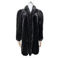 REAL MINK FUR COAT MID-LENGTH JACKET BLACK SIZE M ELEGANT WARM FROM JAPAN