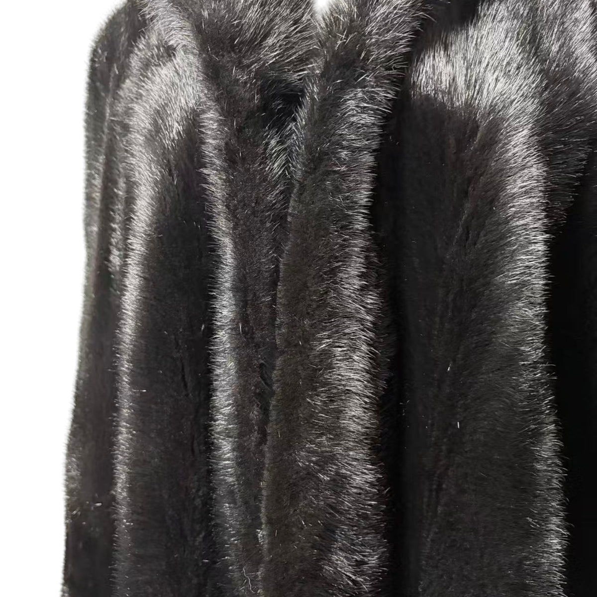 REAL MINK FUR COAT MID-LENGTH JACKET BLACK SIZE M ELEGANT WARM FROM JAPAN