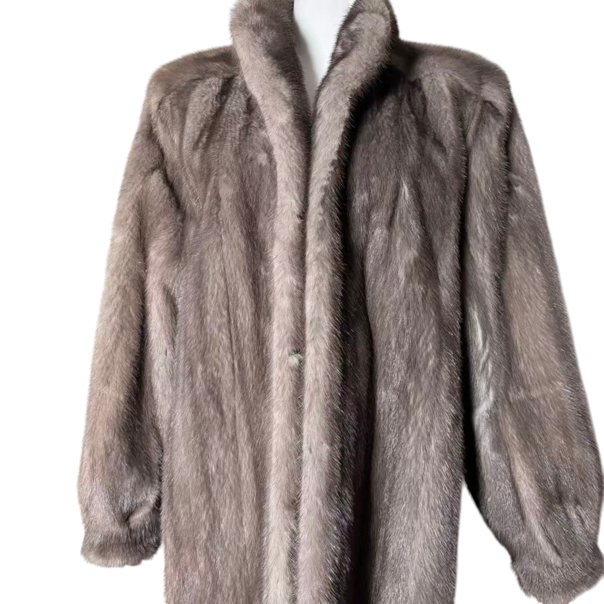 RARE BLUE IRIS MINK FUR COAT MID-LENGTH JACKET SIZE L EMBROIDERY JAPAN