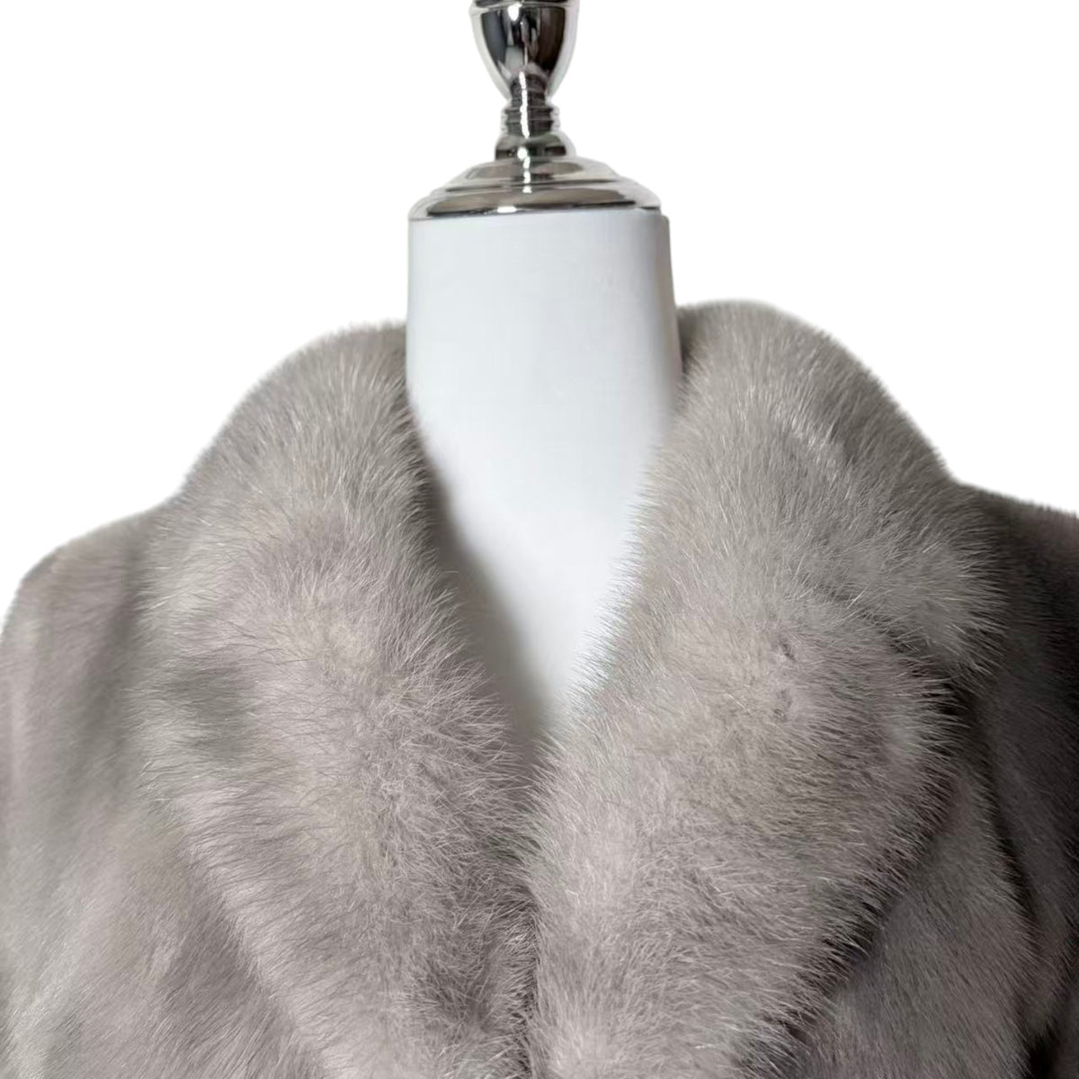 RARE SAPPHIRE MINK REAL FUR COAT MID-LENGTH JACKET GREY BLUE SIZE M JAPAN