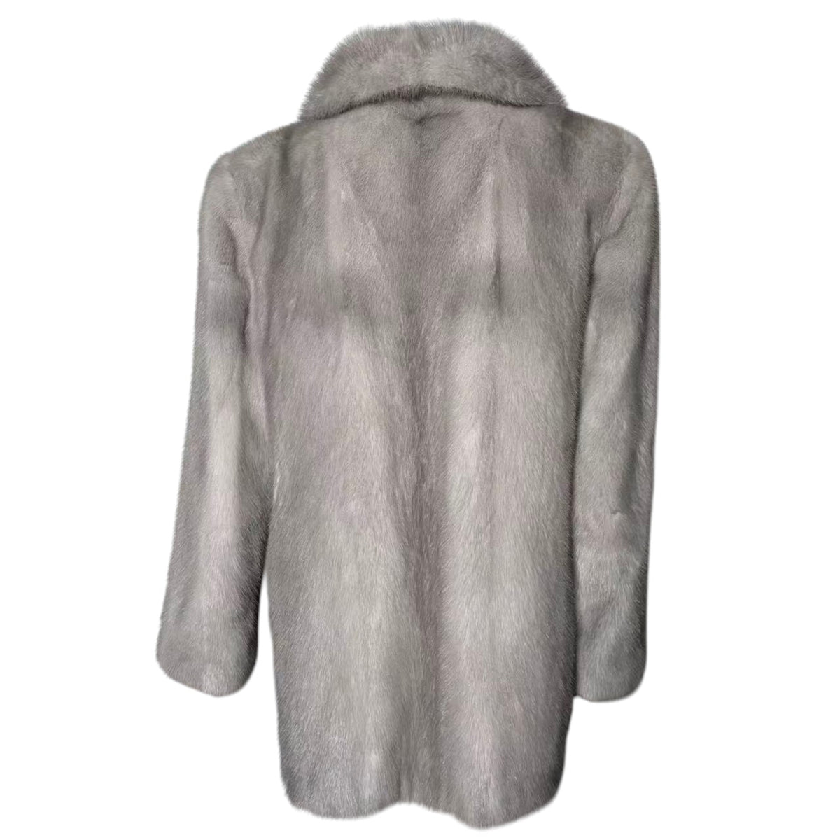 RARE SAPPHIRE MINK REAL FUR COAT MID-LENGTH JACKET GREY BLUE SIZE M JAPAN