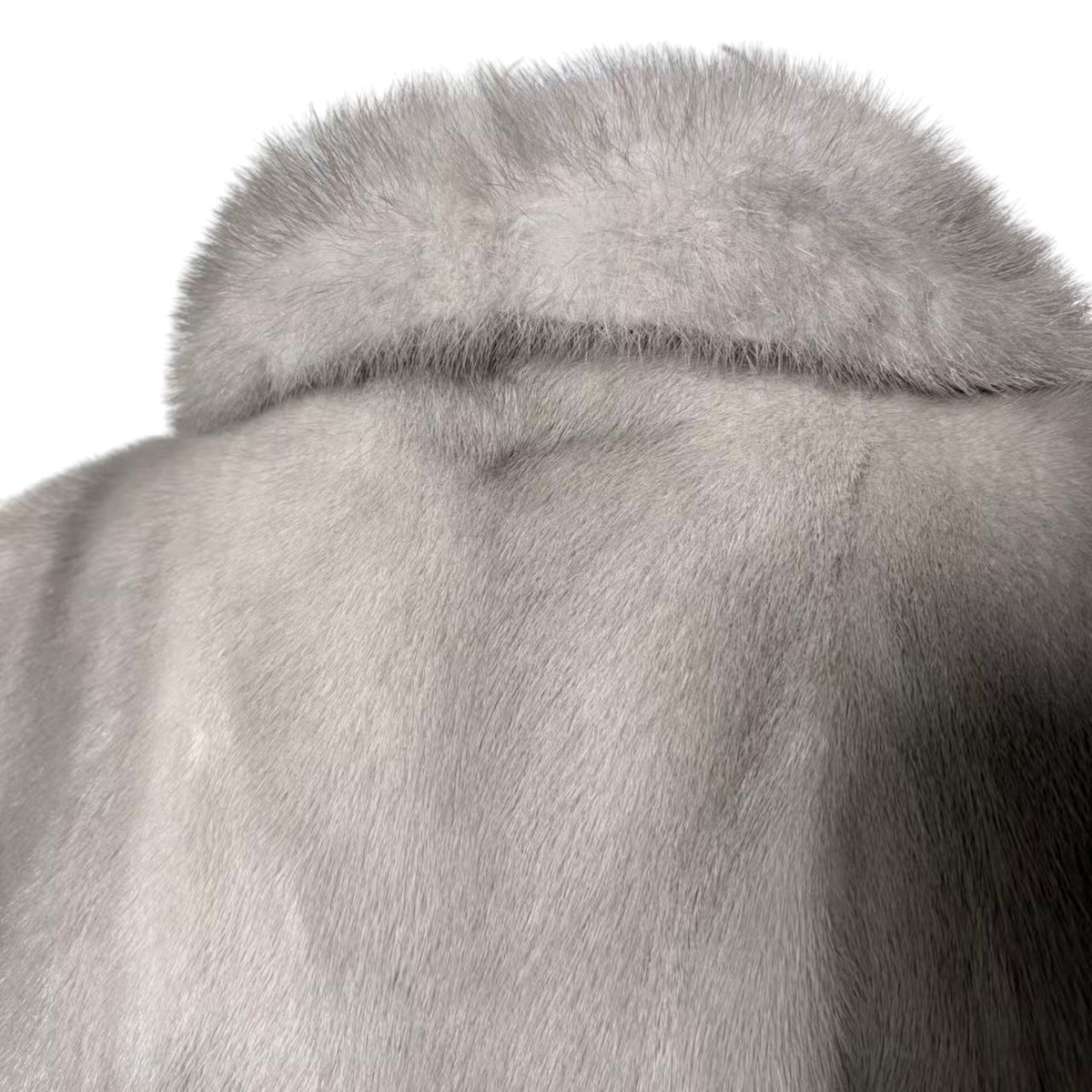 RARE SAPPHIRE MINK REAL FUR COAT MID-LENGTH JACKET GREY BLUE SIZE M JAPAN