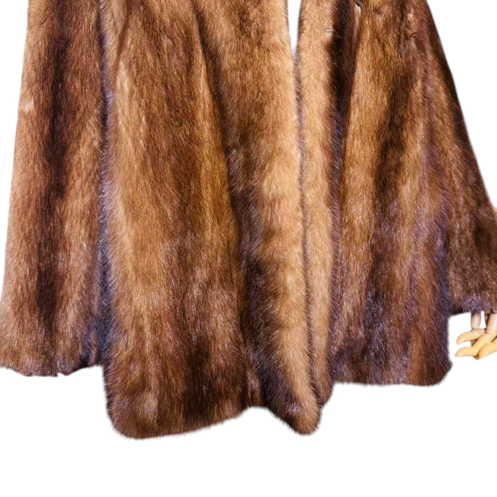 PARION SAGA MINK REAL FUR COAT SHORT JACKET SHAWL COLLAR HONEY BROWN M JAPAN