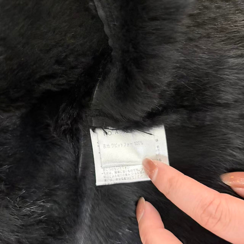 SHEEPSKIN SHEARLING REAL FUR JACKET SHORT COAT BLACK LIGHTWEIGHT ELEGANT