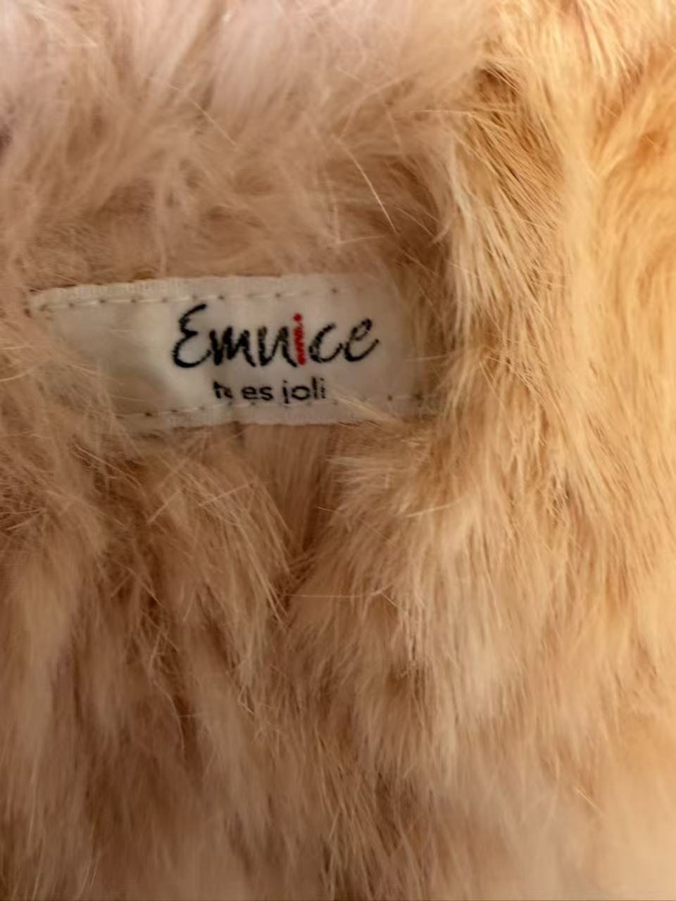 SHEEPSKIN SHEARLING MOUTON FUR SHORT COAT JACKET RARE ORANGE CAMEL SIZE S