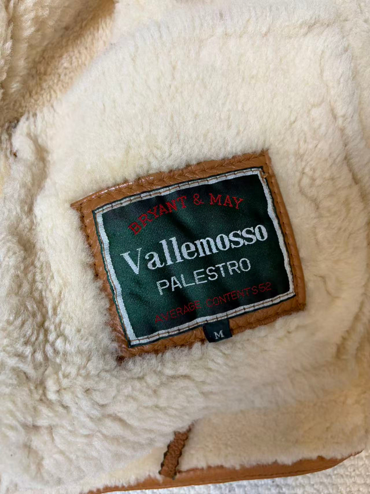 VINTAGE SHEEPSKIN SHEARLING MOUTON COAT JACKET HEAVY OVERSIZED ORANGE M