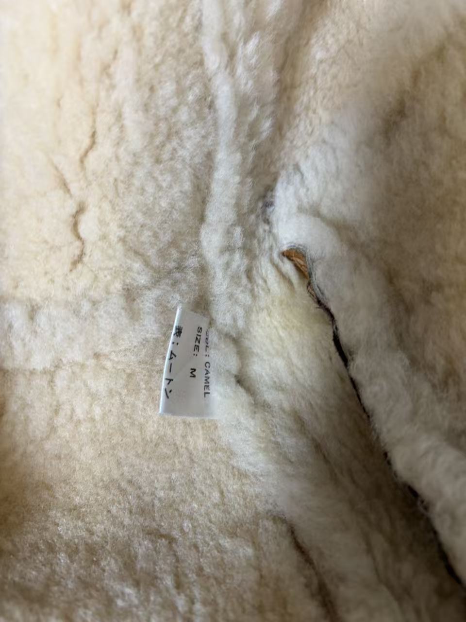 VINTAGE SHEEPSKIN SHEARLING MOUTON COAT JACKET HEAVY OVERSIZED ORANGE M