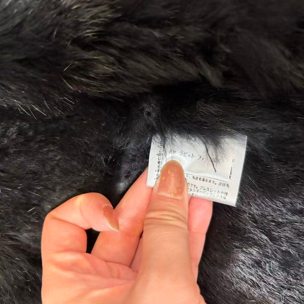 SHEEPSKIN SHEARLING REAL FUR JACKET SHORT COAT BLACK LIGHTWEIGHT ELEGANT