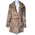 VIVAYOU REAL RABBIT FUR COAT LEOPARD PRINT BEIGE BROWN SIZE 2 JAPAN