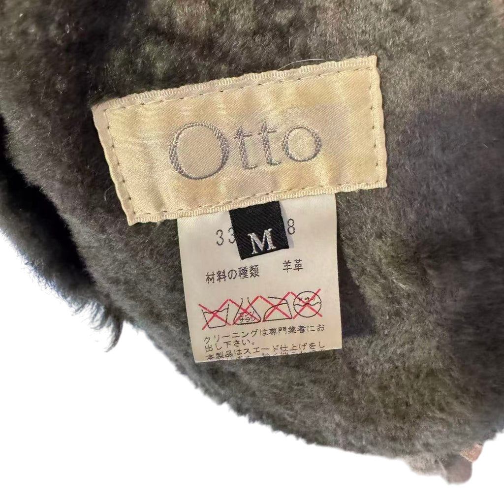 OTTO SHEEPSKIN SHEARLING LEATHER FUR COAT JACKET BELTED BROWN SIZE M