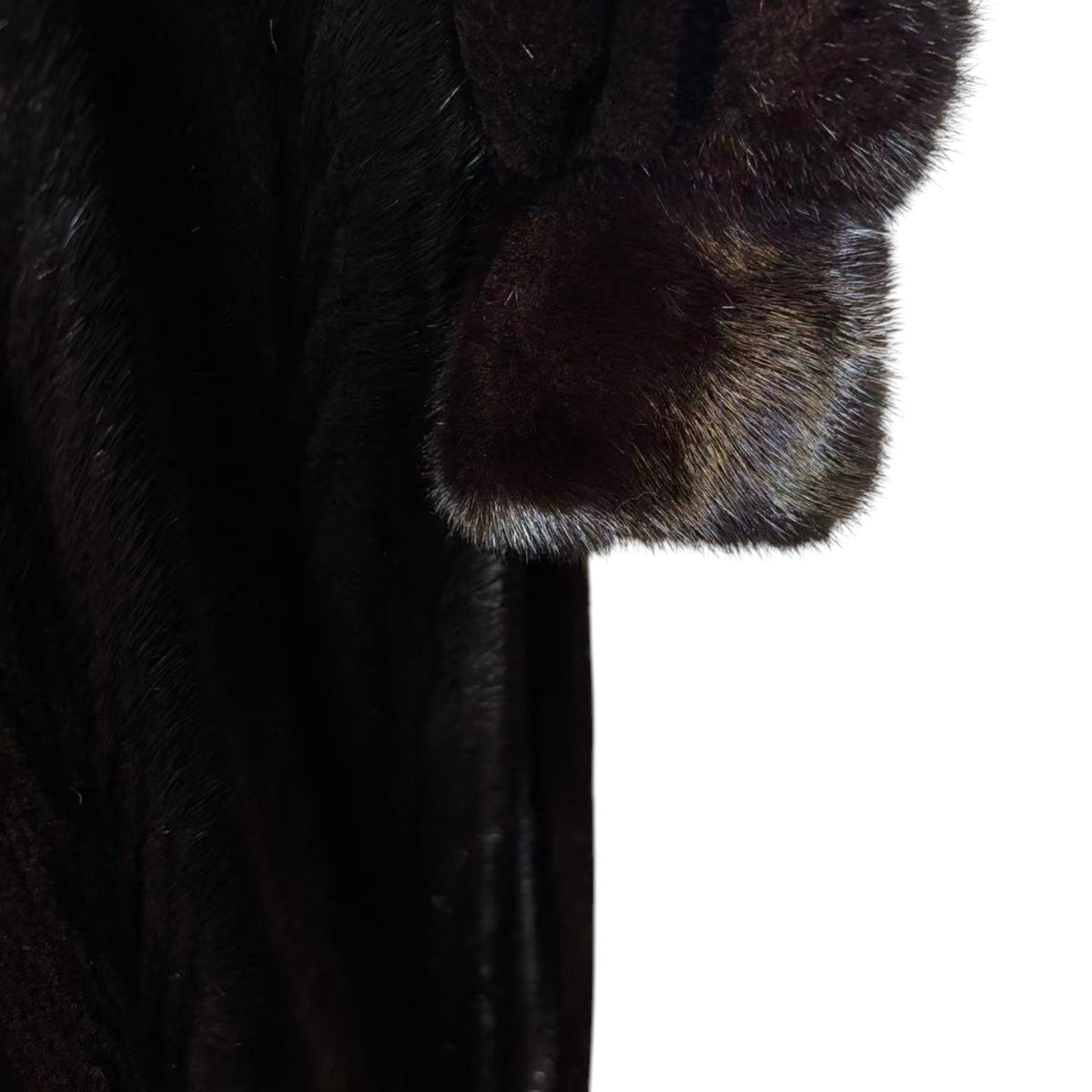 SAGA MINK BLACK REAL MINK FUR EXTRA LONG COAT JACKET 120CM MAXI OVERCOAT