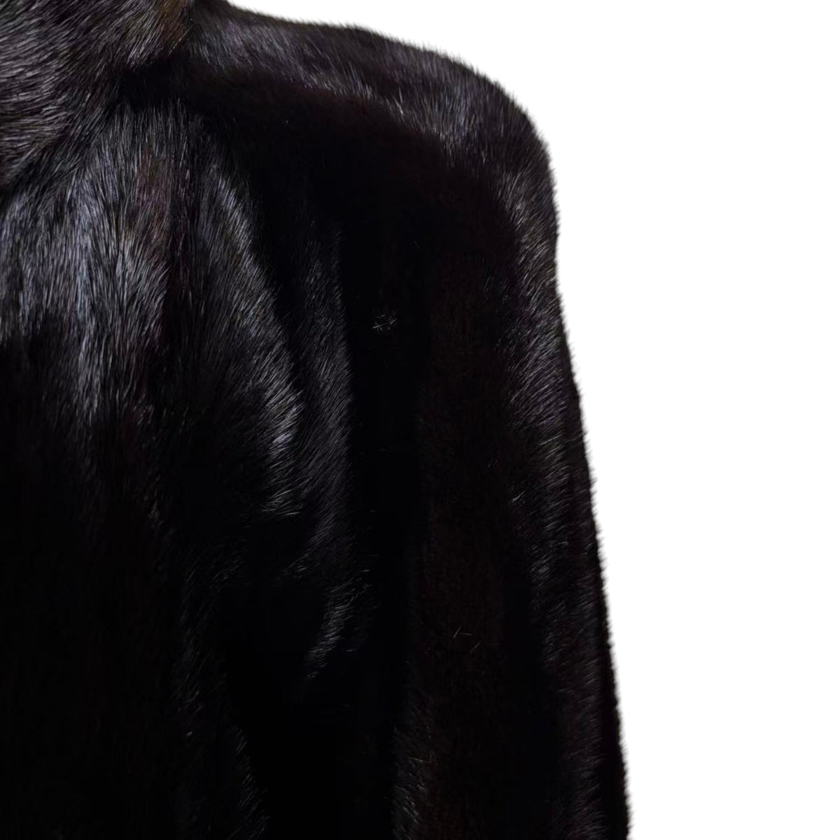 SAGA MINK BLACK REAL MINK FUR EXTRA LONG COAT JACKET 120CM MAXI OVERCOAT