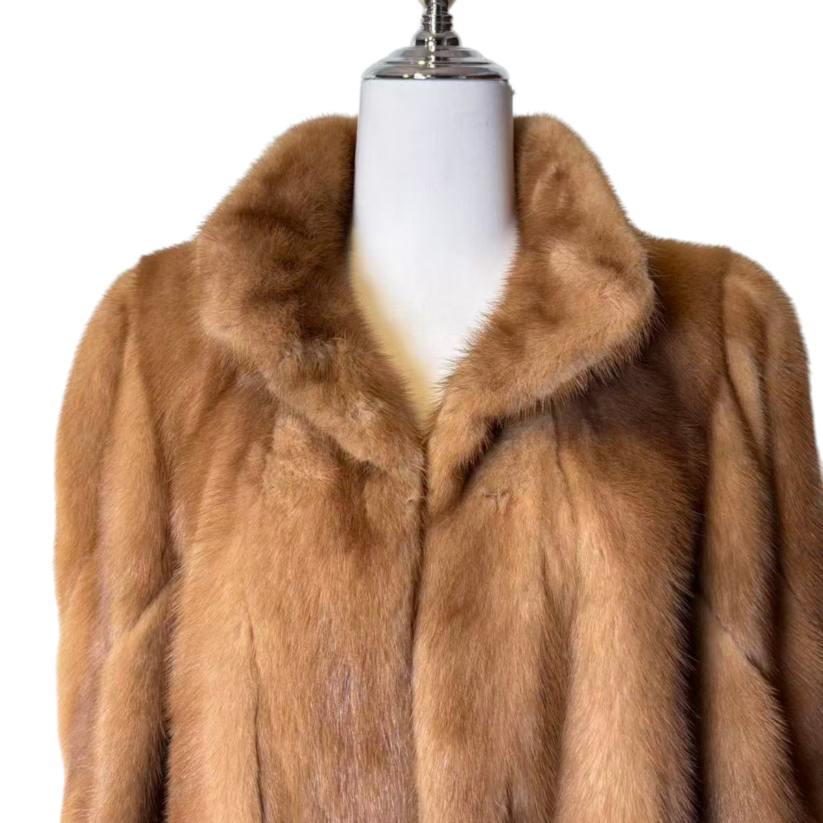 EMBA REAL PASTEL MINK FUR SHORT COAT JACKET SPIRAL SLEEVE SIZE 11 M USA