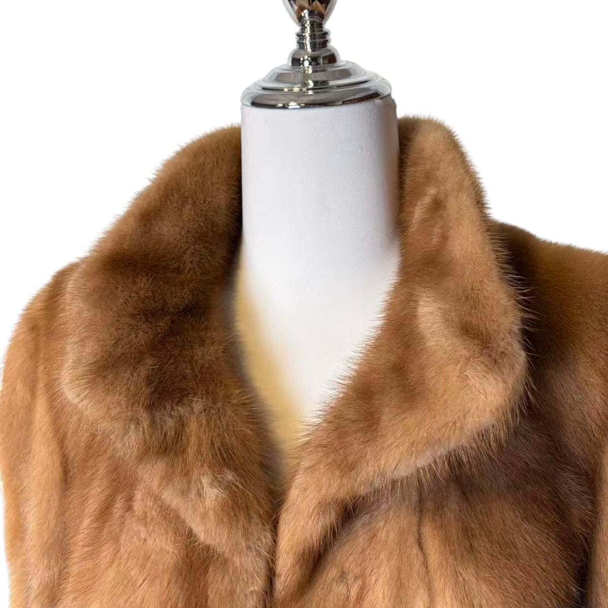 EMBA REAL PASTEL MINK FUR SHORT COAT JACKET SPIRAL SLEEVE SIZE 11 M USA