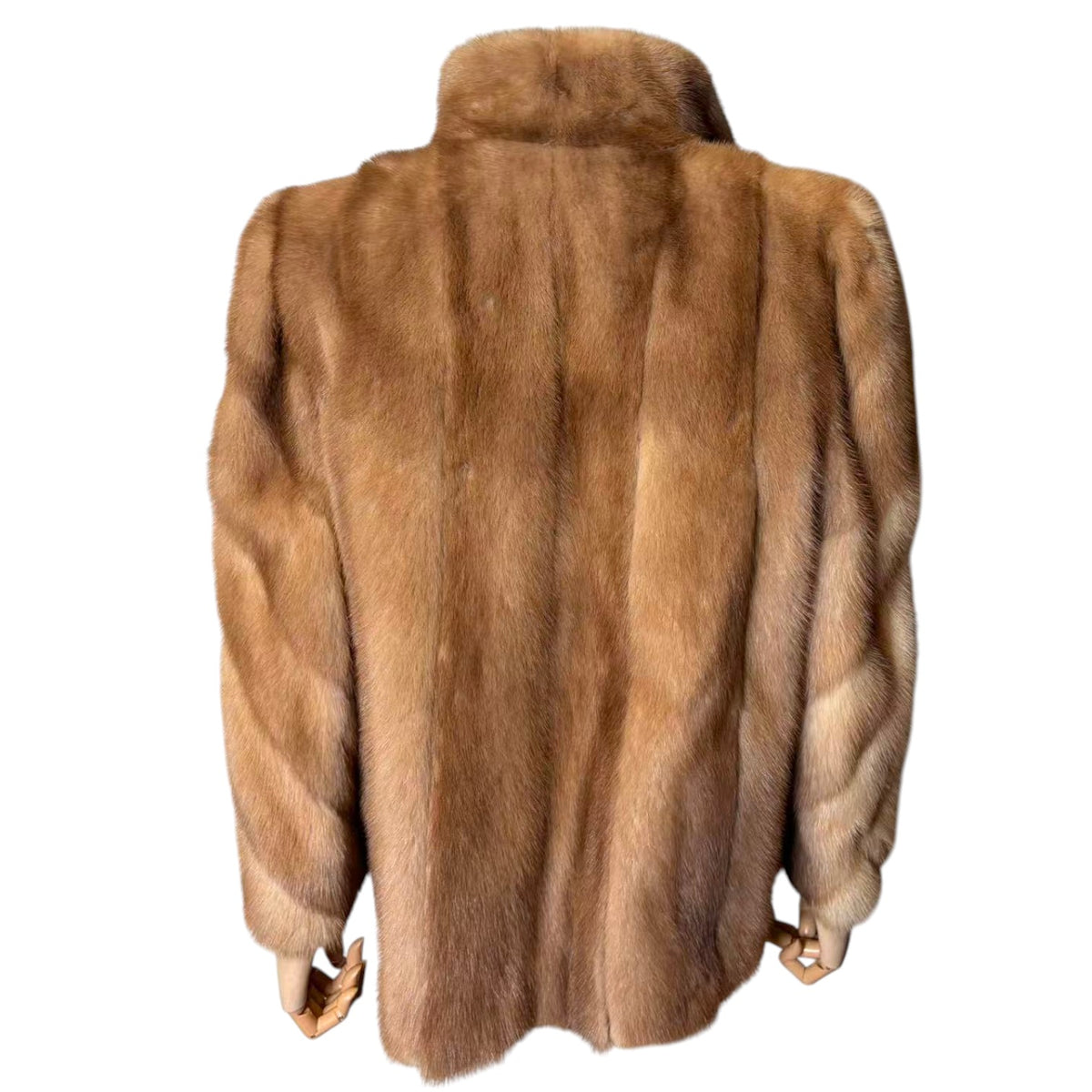 EMBA REAL PASTEL MINK FUR SHORT COAT JACKET SPIRAL SLEEVE SIZE 11 M USA