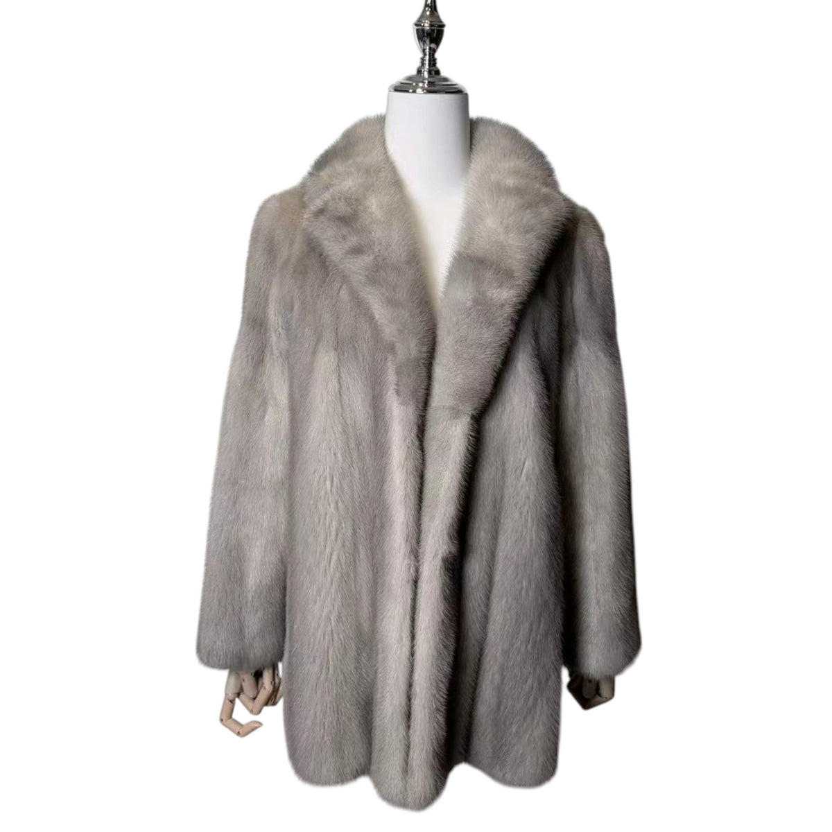 SAPPHIRE MINK REAL FUR COAT JACKET GREY SIZE M FROM JAPAN