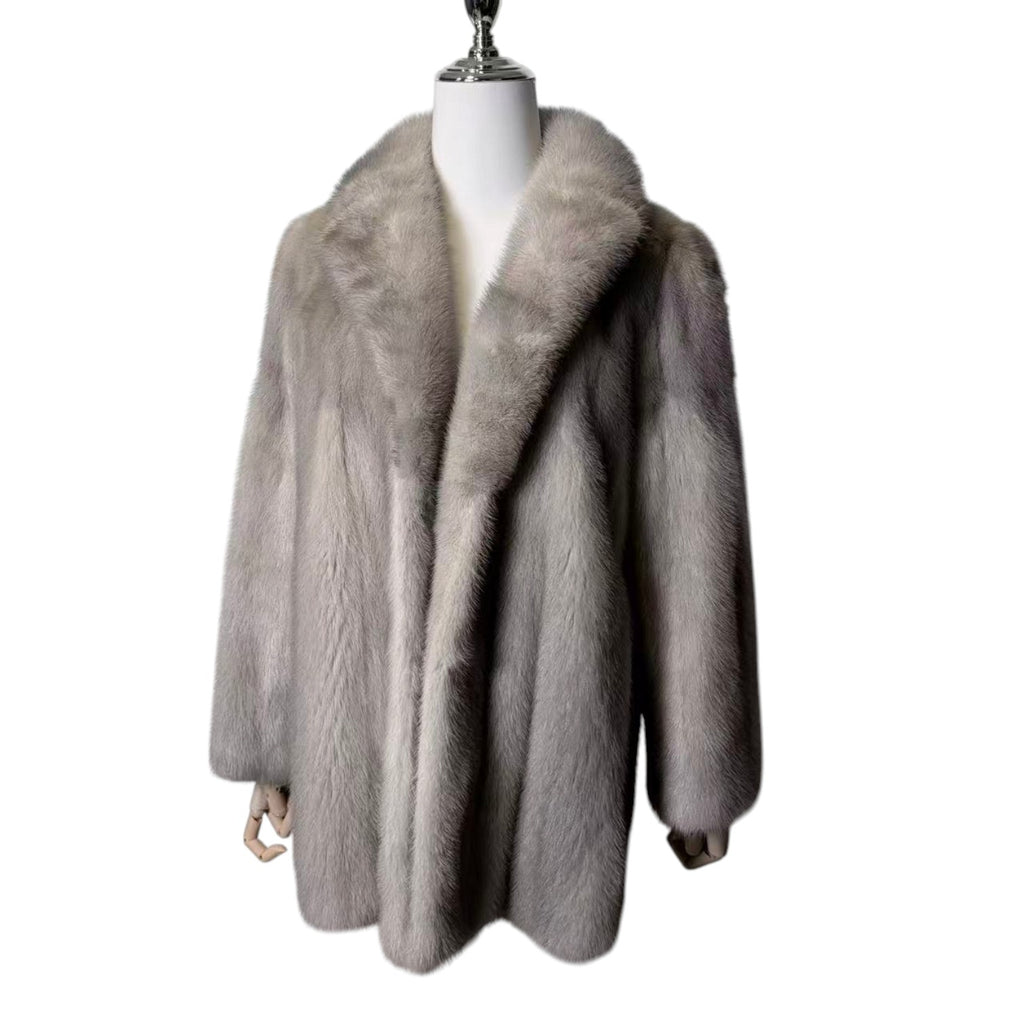 SAPPHIRE MINK REAL FUR COAT JACKET GREY SIZE M FROM JAPAN