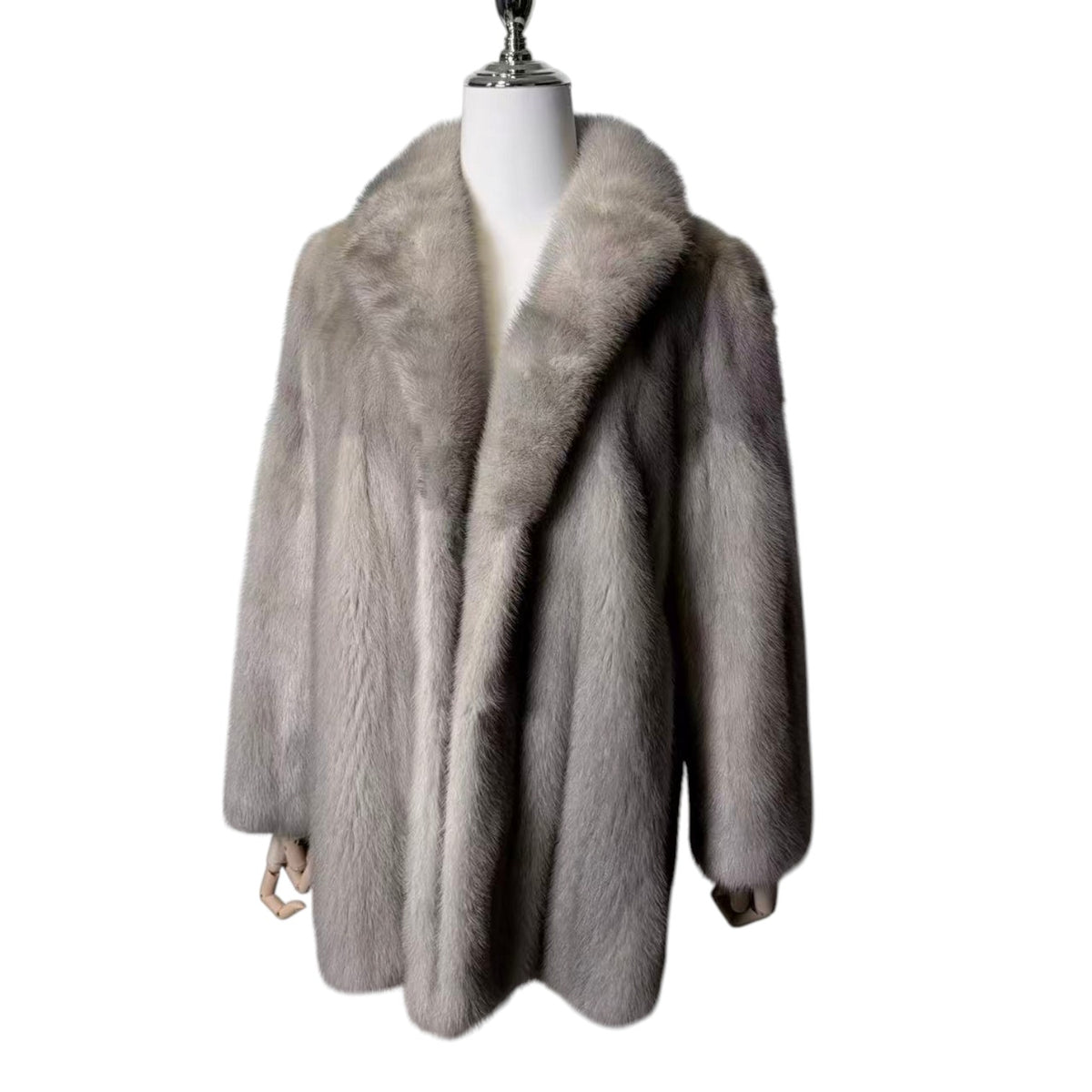 SAPPHIRE MINK REAL FUR COAT JACKET GREY SIZE M FROM JAPAN