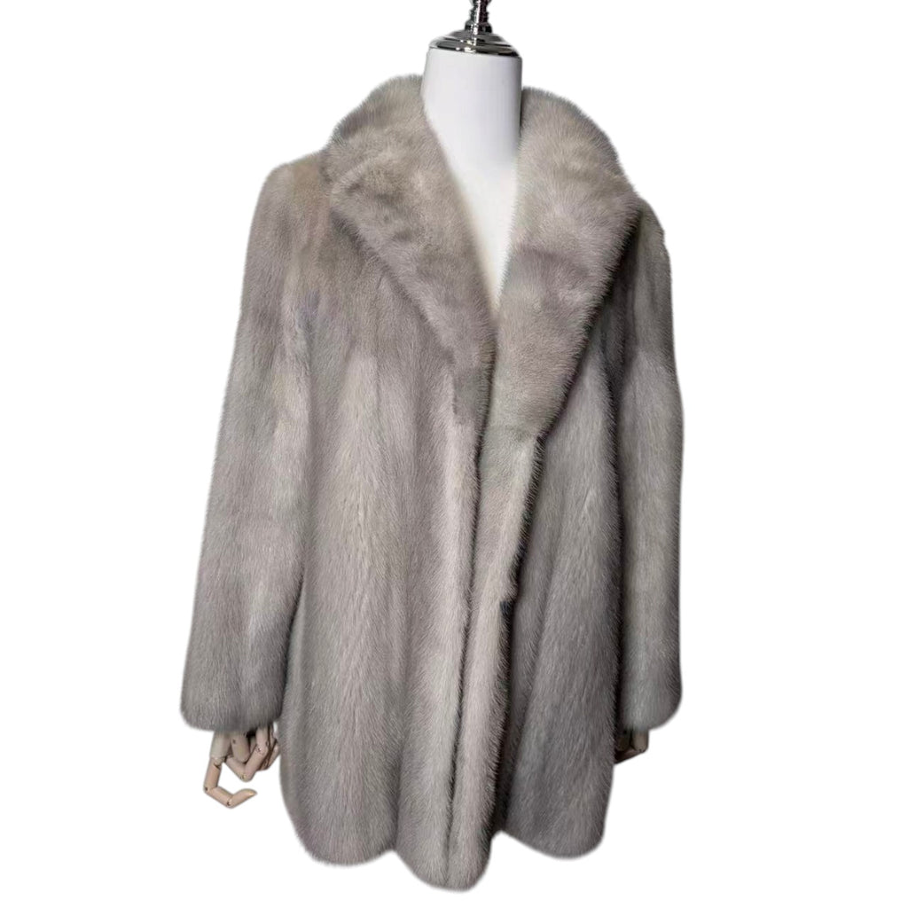 SAPPHIRE MINK REAL FUR COAT JACKET GREY SIZE M FROM JAPAN