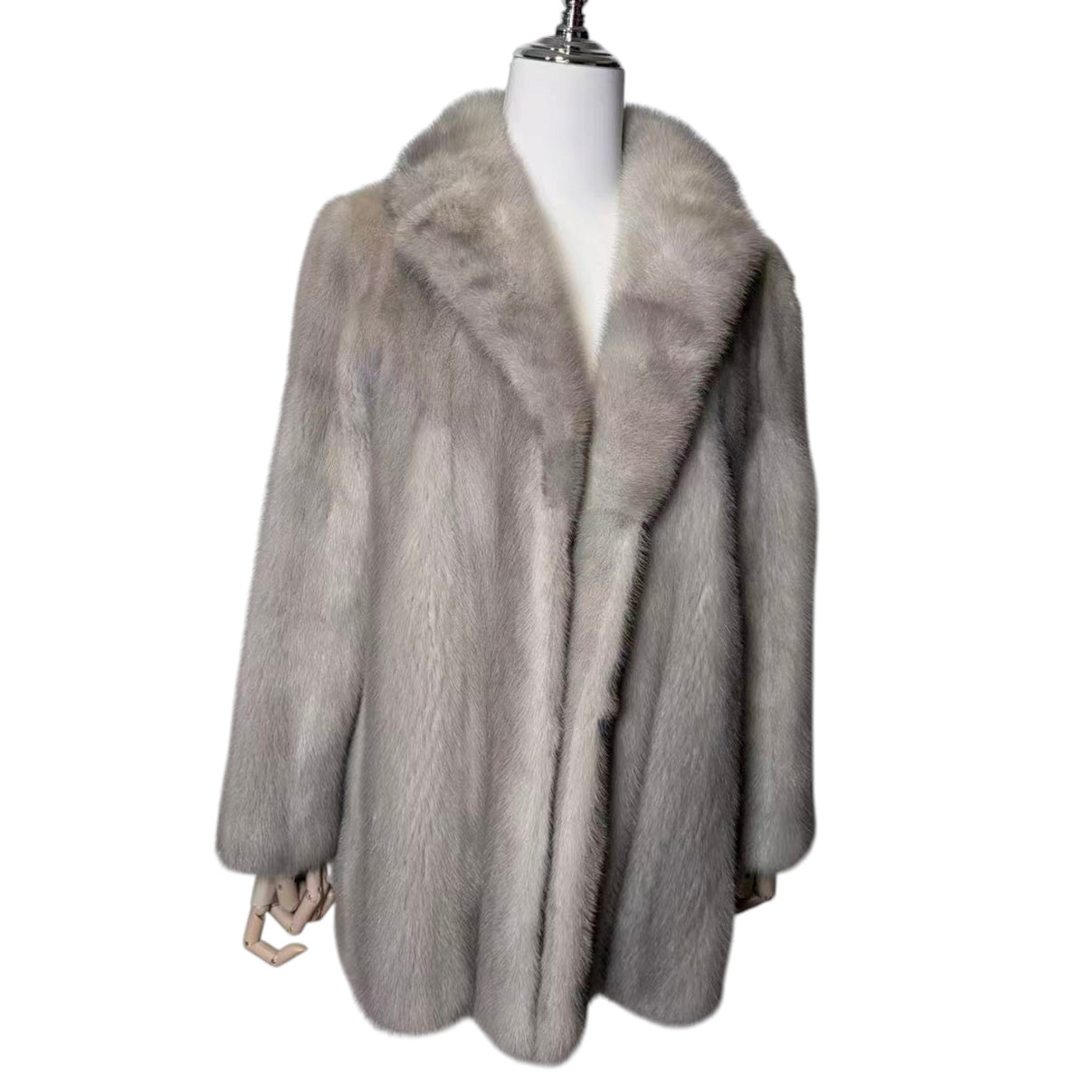 SAPPHIRE MINK REAL FUR COAT JACKET GREY SIZE M FROM JAPAN