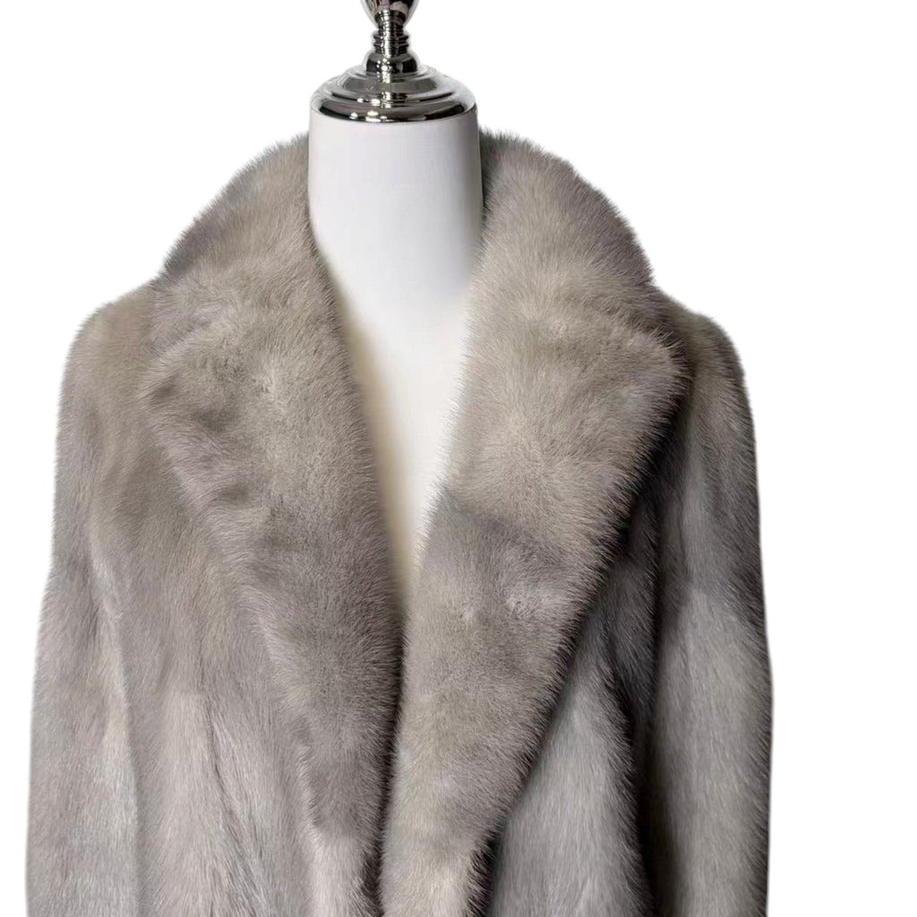 SAPPHIRE MINK REAL FUR COAT JACKET GREY SIZE M FROM JAPAN