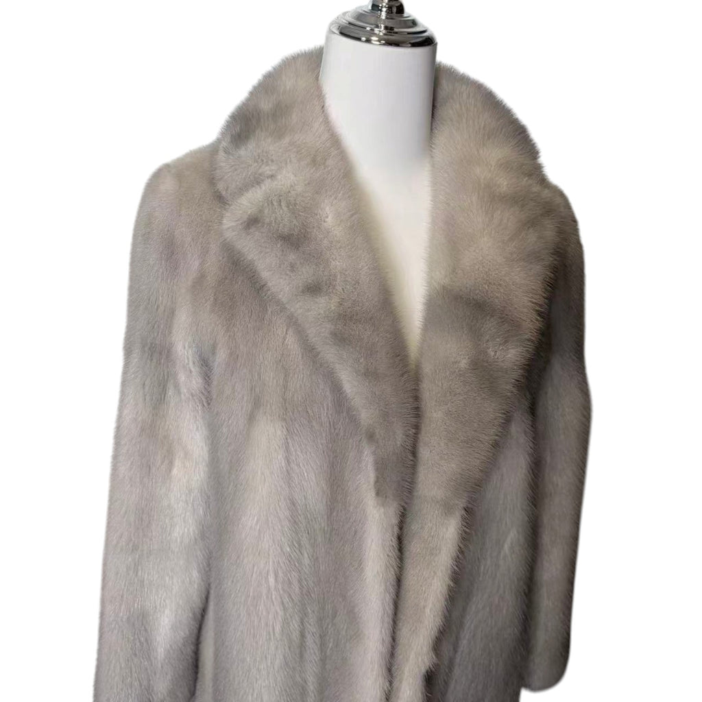 SAPPHIRE MINK REAL FUR COAT JACKET GREY SIZE M FROM JAPAN