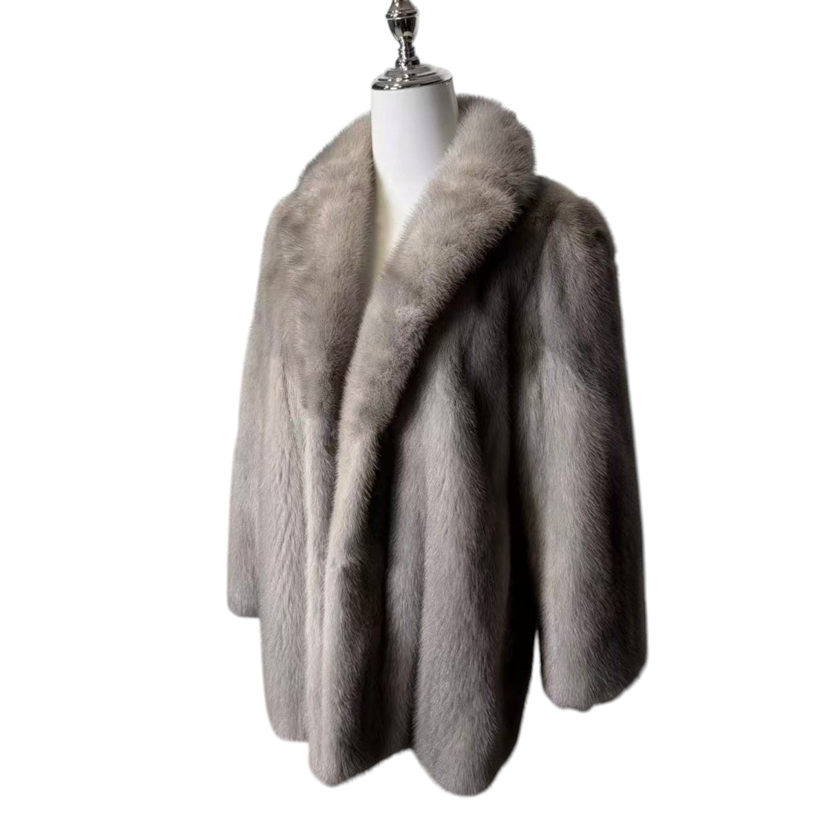 SAPPHIRE MINK REAL FUR COAT JACKET GREY SIZE M FROM JAPAN