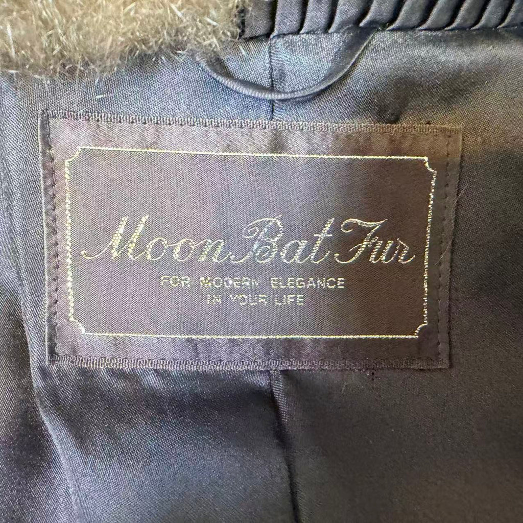 RARE MOON BAT REAL FUR COAT LIGHTWEIGHT SOFT BROWN SIZE M JAPAN