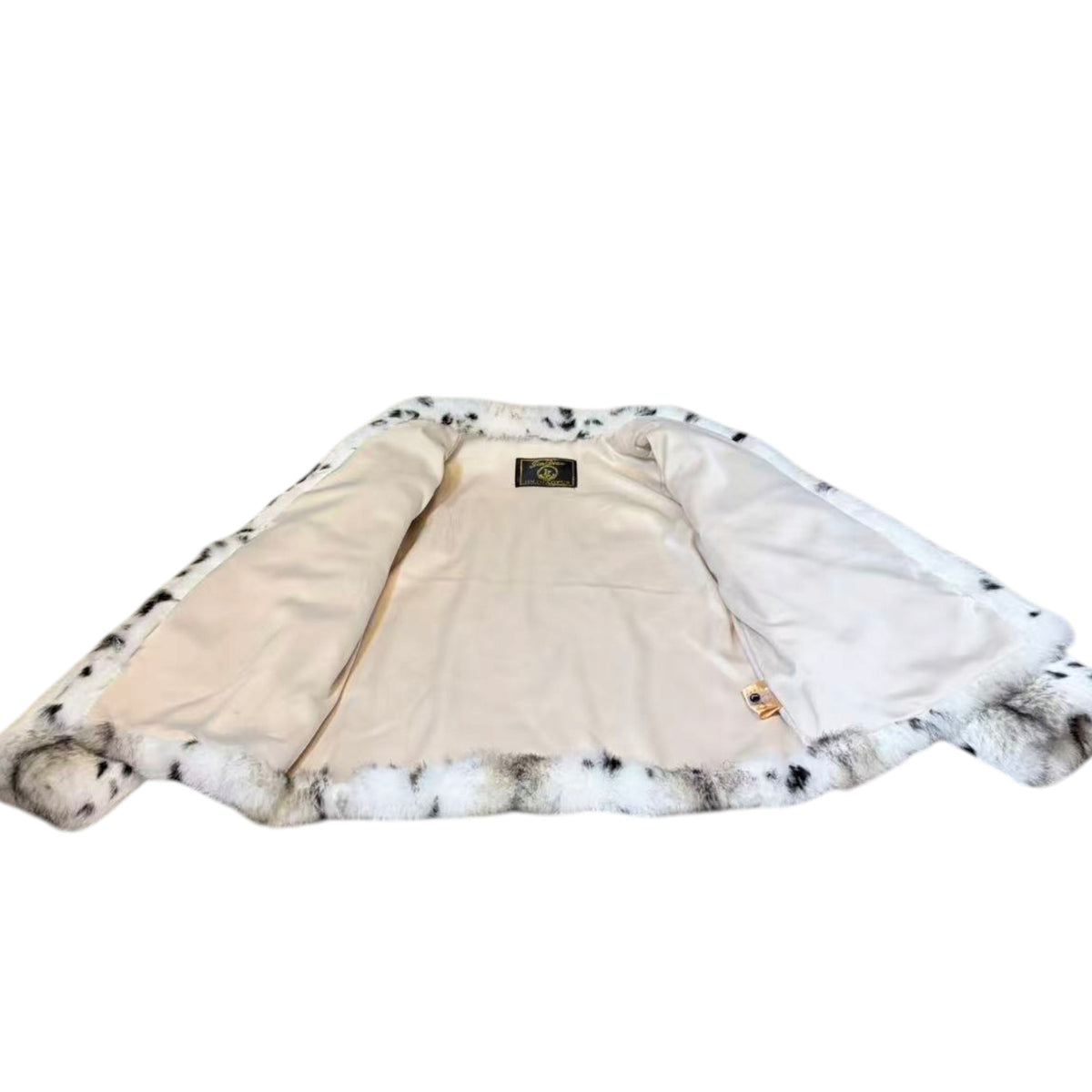 REAL RABBIT FUR JACKET COAT SNOW LEOPARD PRINT SHORT SIZE L FROM JAPAN image 9