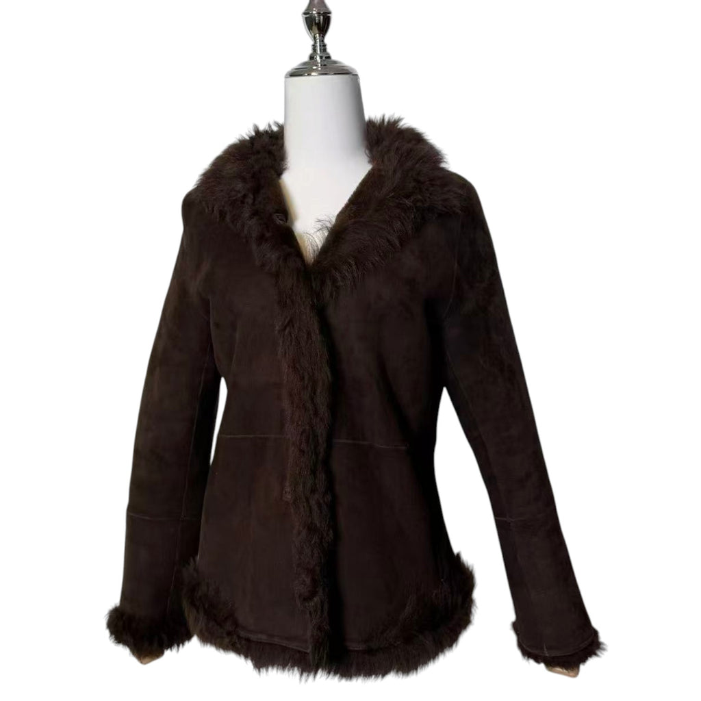FRAMEWORK BROWN SHEARLING MOUTON FUR SHEEPSKIN LEATHER COAT JACKET FROM JAPAN image 3