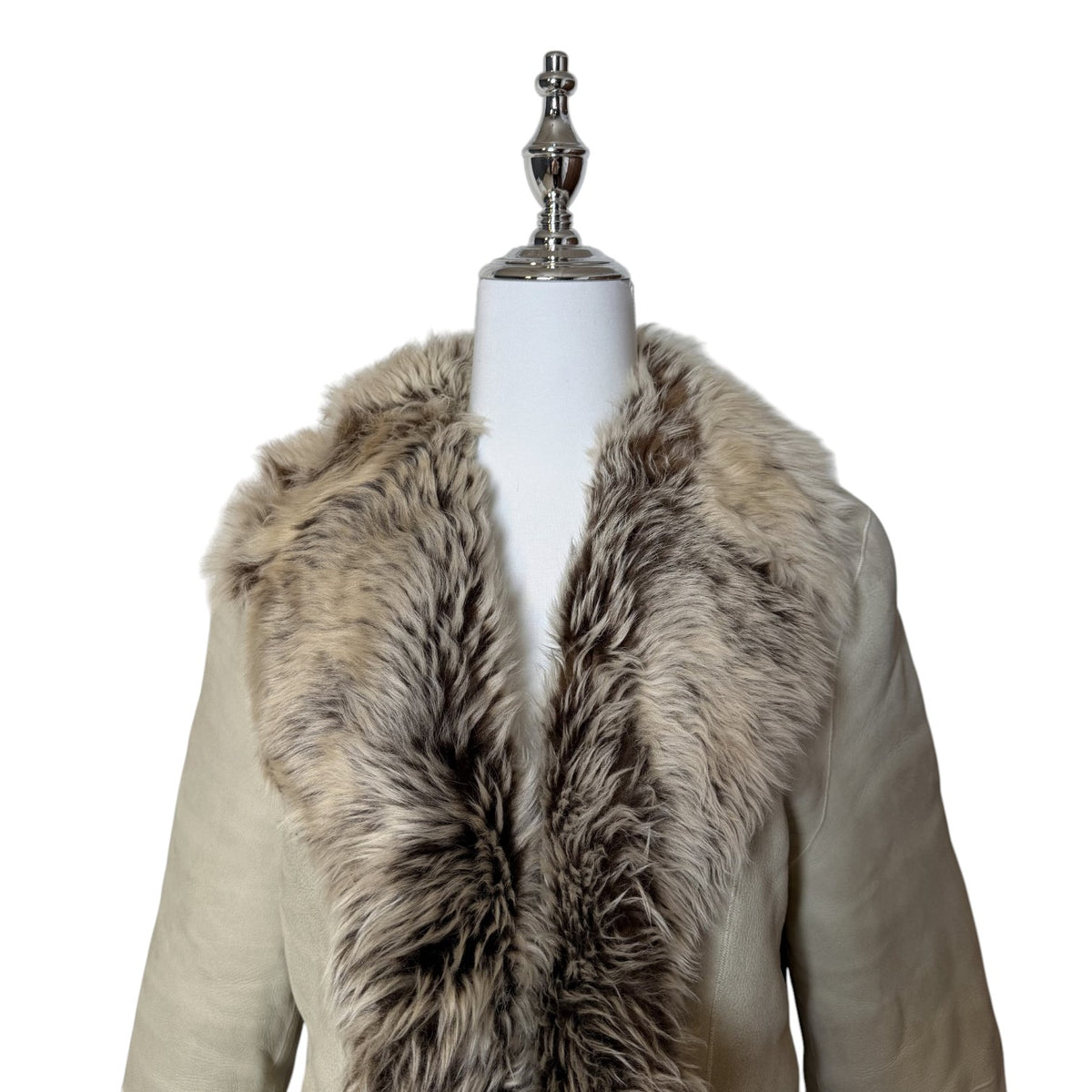 TREND CLIPS SHEARLING MOUTON FUR COAT JACKET SHEEPSKIN BEIGE SIZE L JAPAN image 4