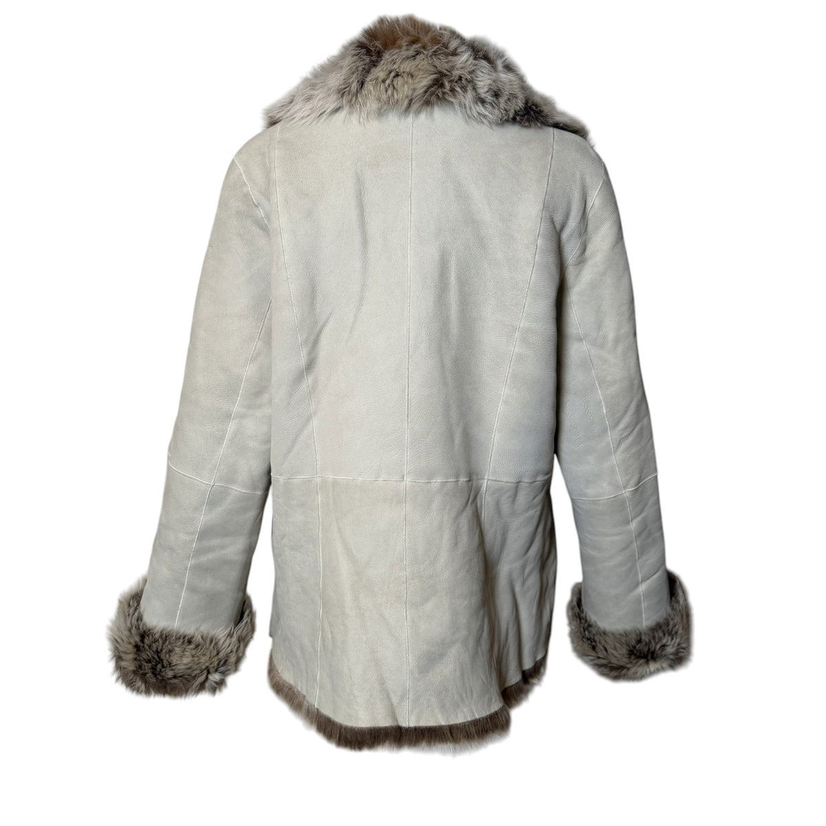 TREND CLIPS SHEARLING MOUTON FUR COAT JACKET SHEEPSKIN BEIGE SIZE L JAPAN image 5