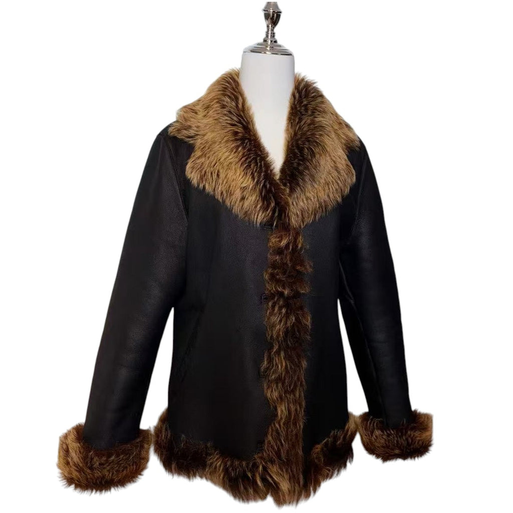 MIA COMA SHEARLING MOUTON FUR LEATHER JACKET COAT BLACK SIZE L JAPAN image 1
